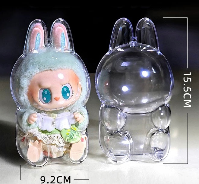 Clear protective case for Labubu The Monsters Have a Seat Vinyl Plush Pendant